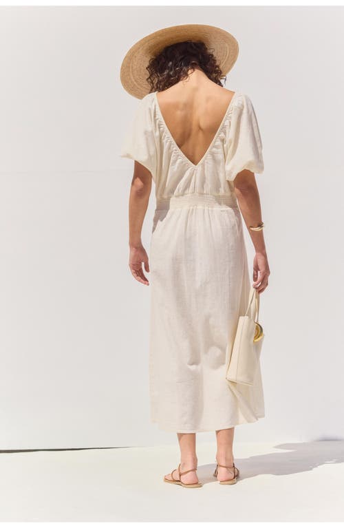 Gottex Beach Life Terra Puff Sleeve Midi Dress Cover-up In White