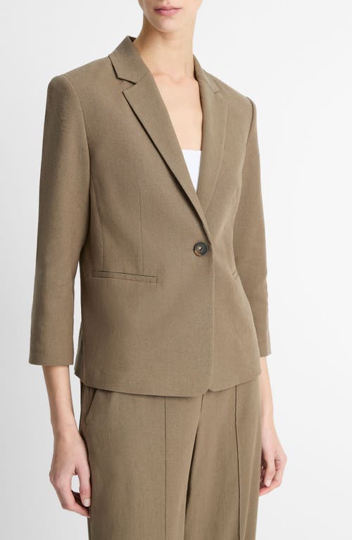 Shop Vince Shrunken Blazer In Moss Smoke