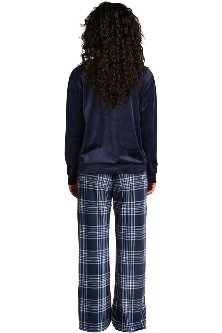 Velvet Long-Sleeve Pyjama Set, Alternate, color, Blue