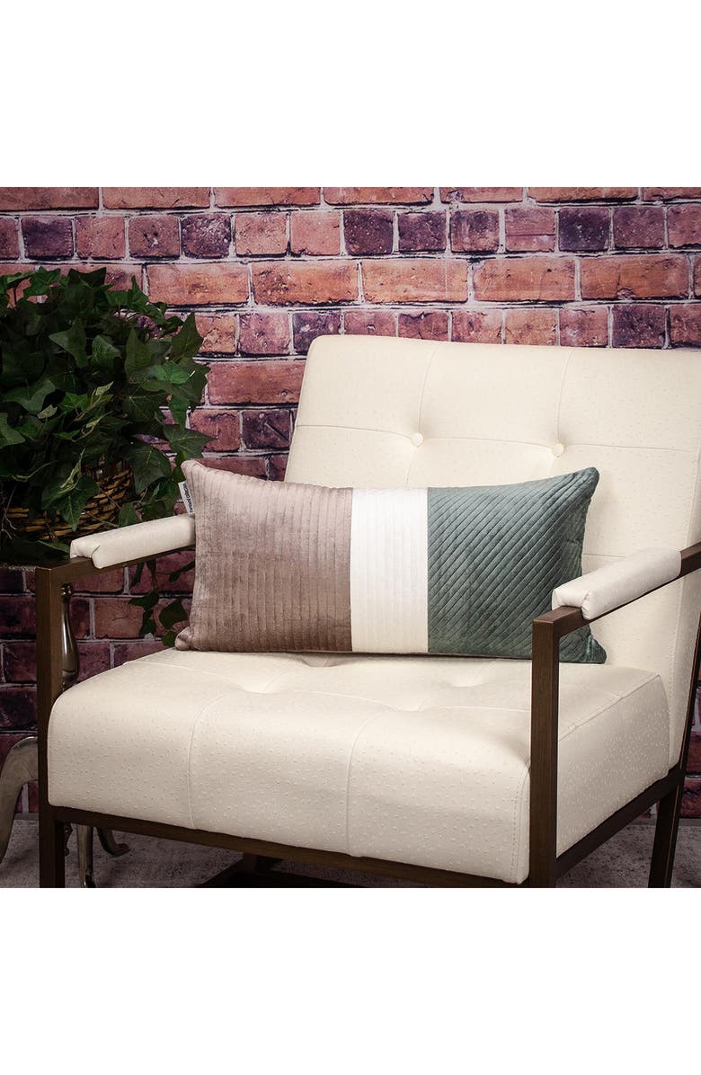 PARKLAND COLLECTION Hiro Throw Pillow, Alternate, color, Sea Foam/ Gray