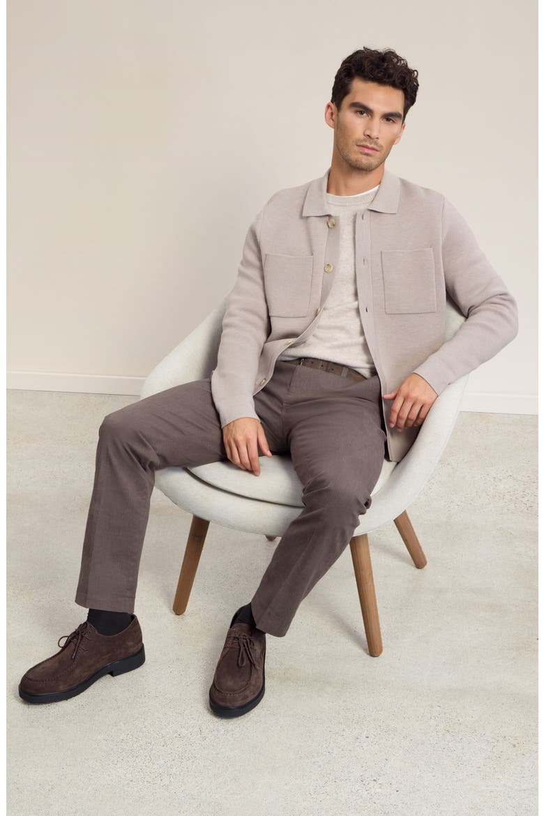 Everyday Flat Front Stretch Cotton Dress Pants, Alternate, color, BROWN HOUNDSTOOTH