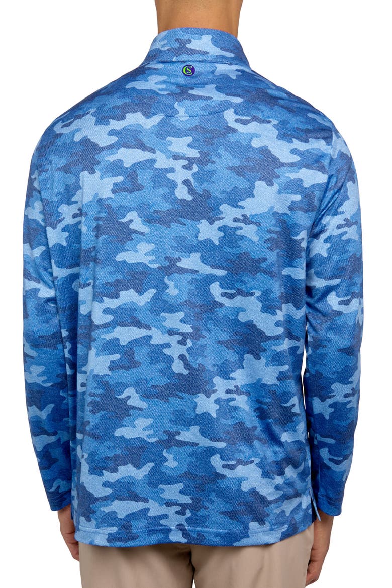 Camo Print Performance Quarter Zip, Alternate, color, NAVY/BLUE