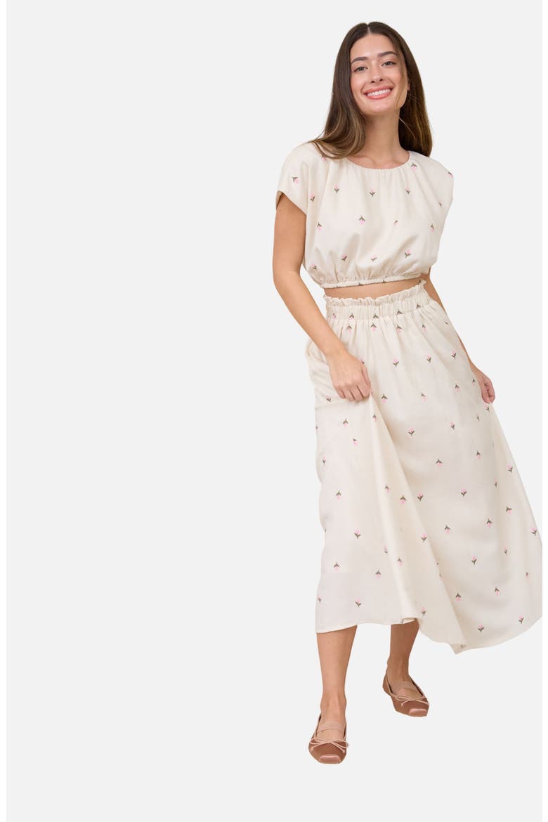Floral Embroidered Crop Top, Alternate, color, IVORY
