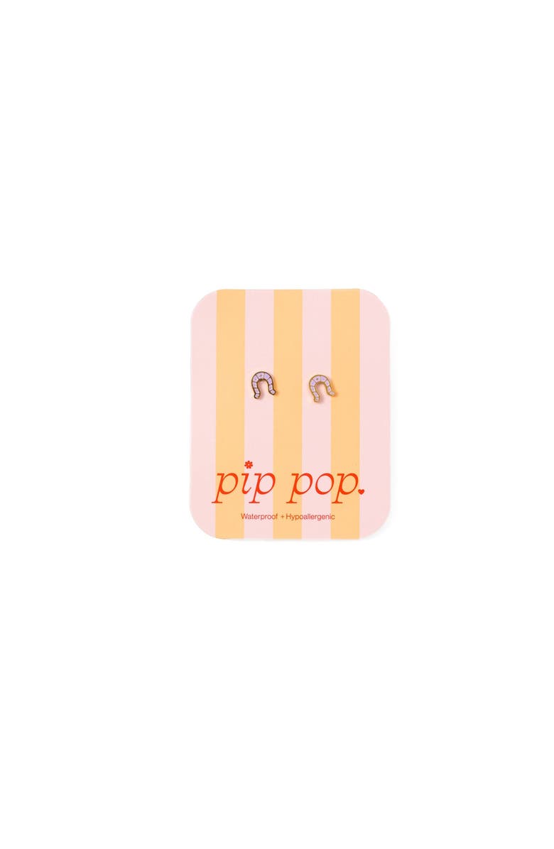 Pip Pop Horseshoe Stud Earrings, Alternate, color, Lilac