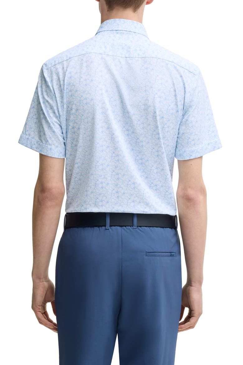 Roan Floral Short Sleeve Stretch Button-Up Shirt, Alternate, color, LIGHT BLUE