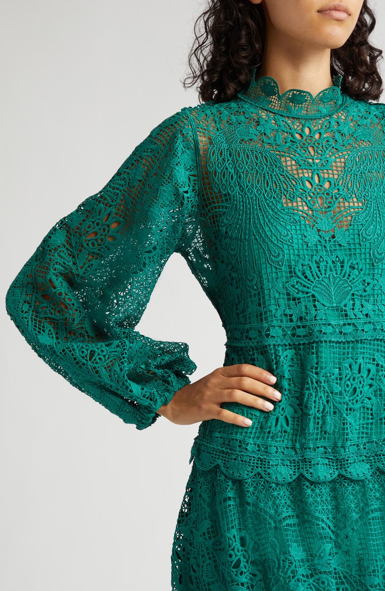 FARM Rio Long Sleeve Guipure Lace Maxi Dress, Alternate, color, 