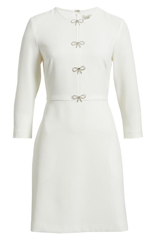 Eliza J Bow Embellished A-line Dress In White