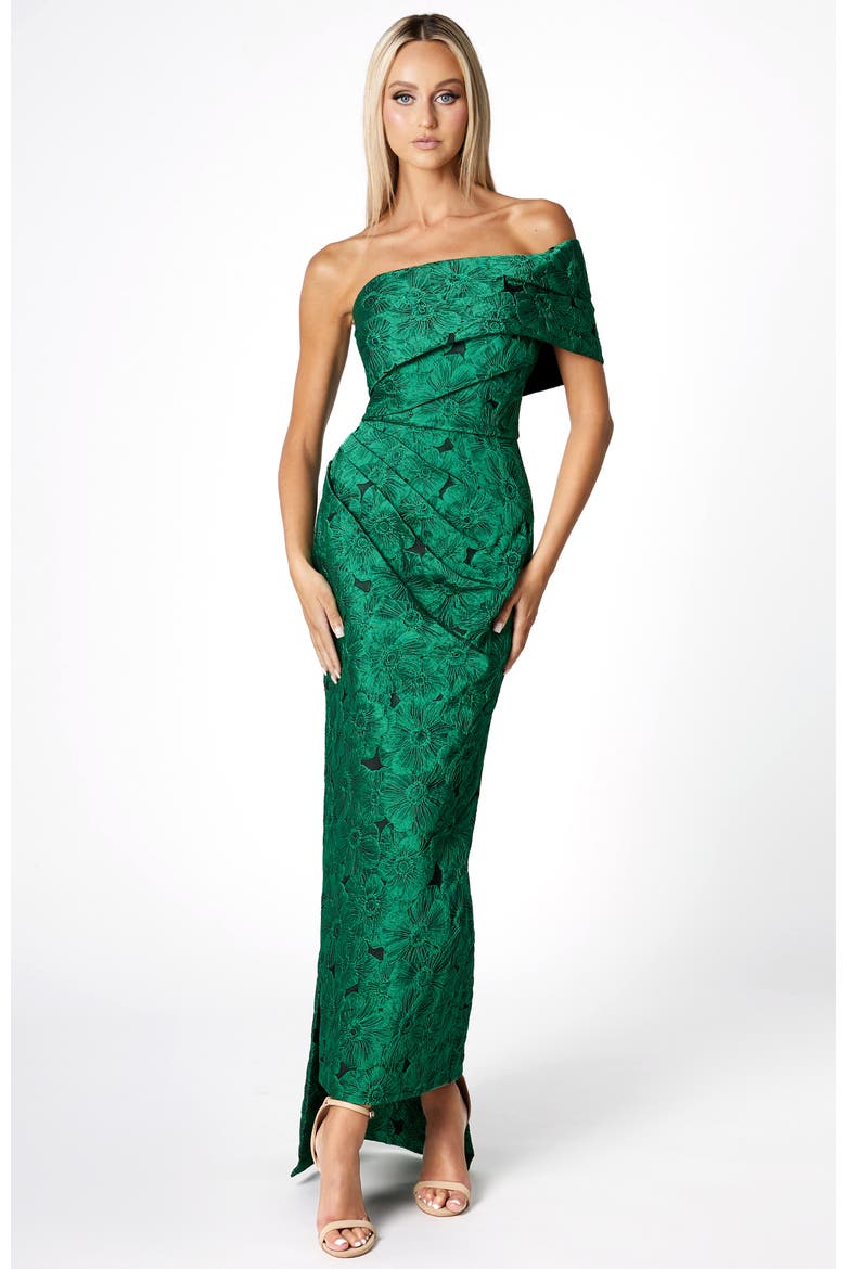 Amyilya Off Shoulder Maxi, Alternate, color, GREEN