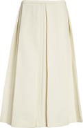 TOTEME Twinflower Pleated Wool & Silk Midi Skirt