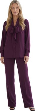 Roaman's Long Sleeve Bow Blouse