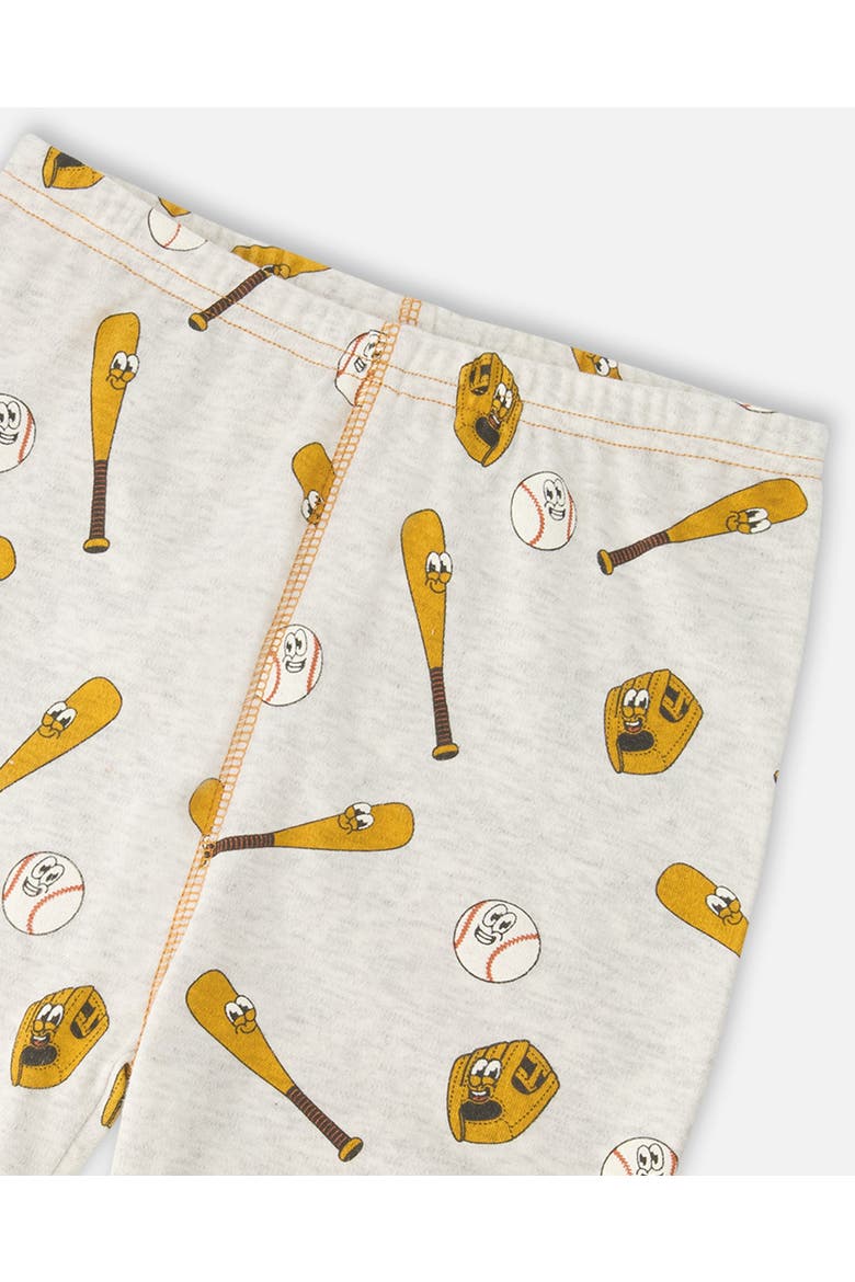 Organic Cotton Baseball Two-Piece Pyjama Set, Alternate, color, Grey Mix Baseball Print
