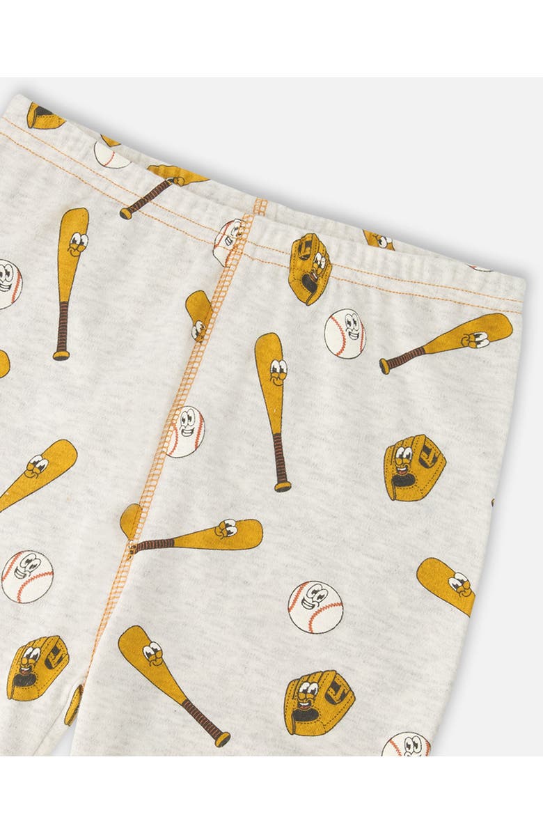 Deux par Deux Organic Cotton Baseball Two-Piece Pyjama Set, Alternate, color, Grey Mix Baseball Print
