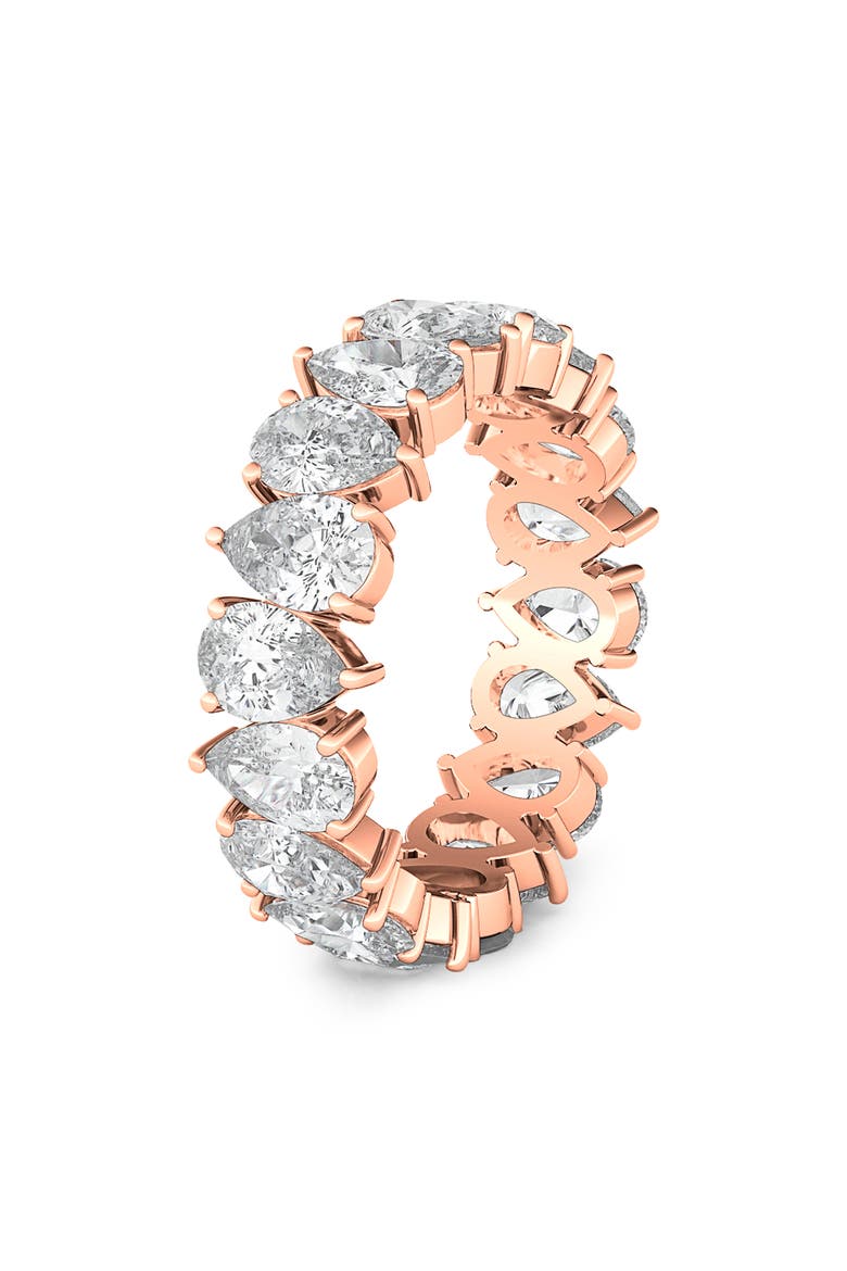Alternating Pear Lab Created Diamond Eternity Ring, Alternate, color, ROSE GOLD