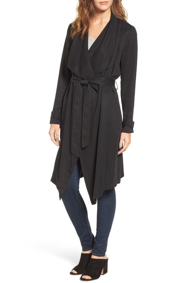 BB Dakota by Steve Madden BB Dakota Barkly Drape Front Trench Coat, Alternate, color, 