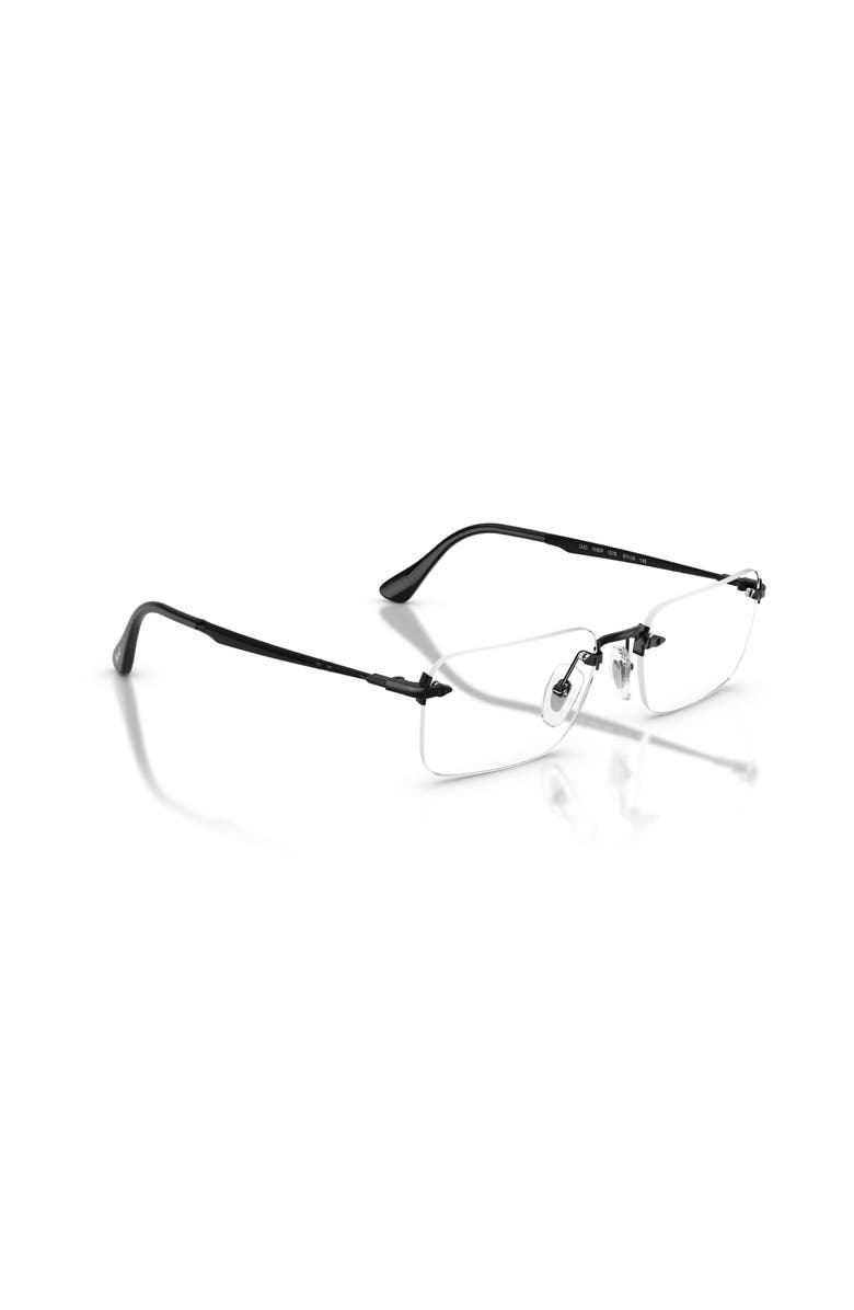 Persol 57mm Rectangle optical glasses, Alternate, color, Black