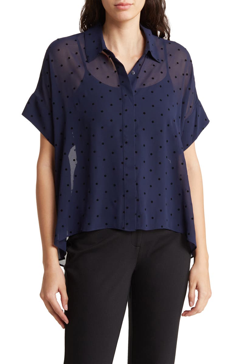 DR2 by Daniel Rainn Polka Dot Button-Up Shirt, Main, color, 