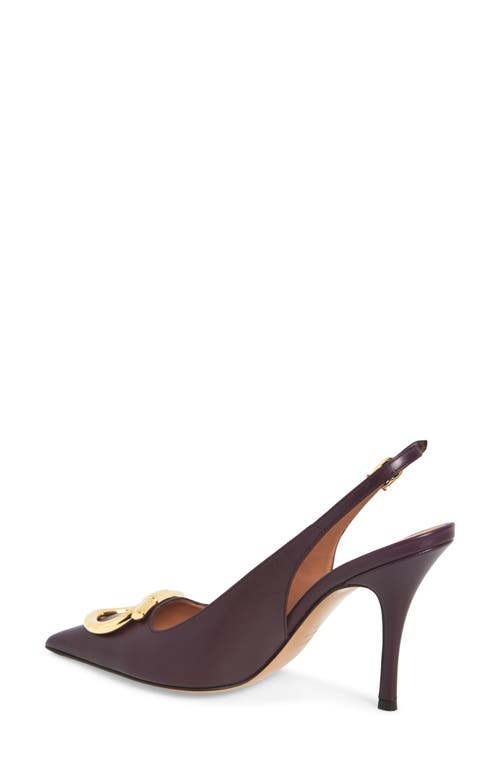Ferragamo Sara Pointed Toe Slingback Pump In Burgundy