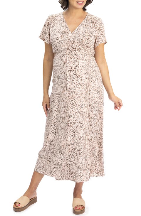 Animal Print Maternity/Nursing Wrap Dress