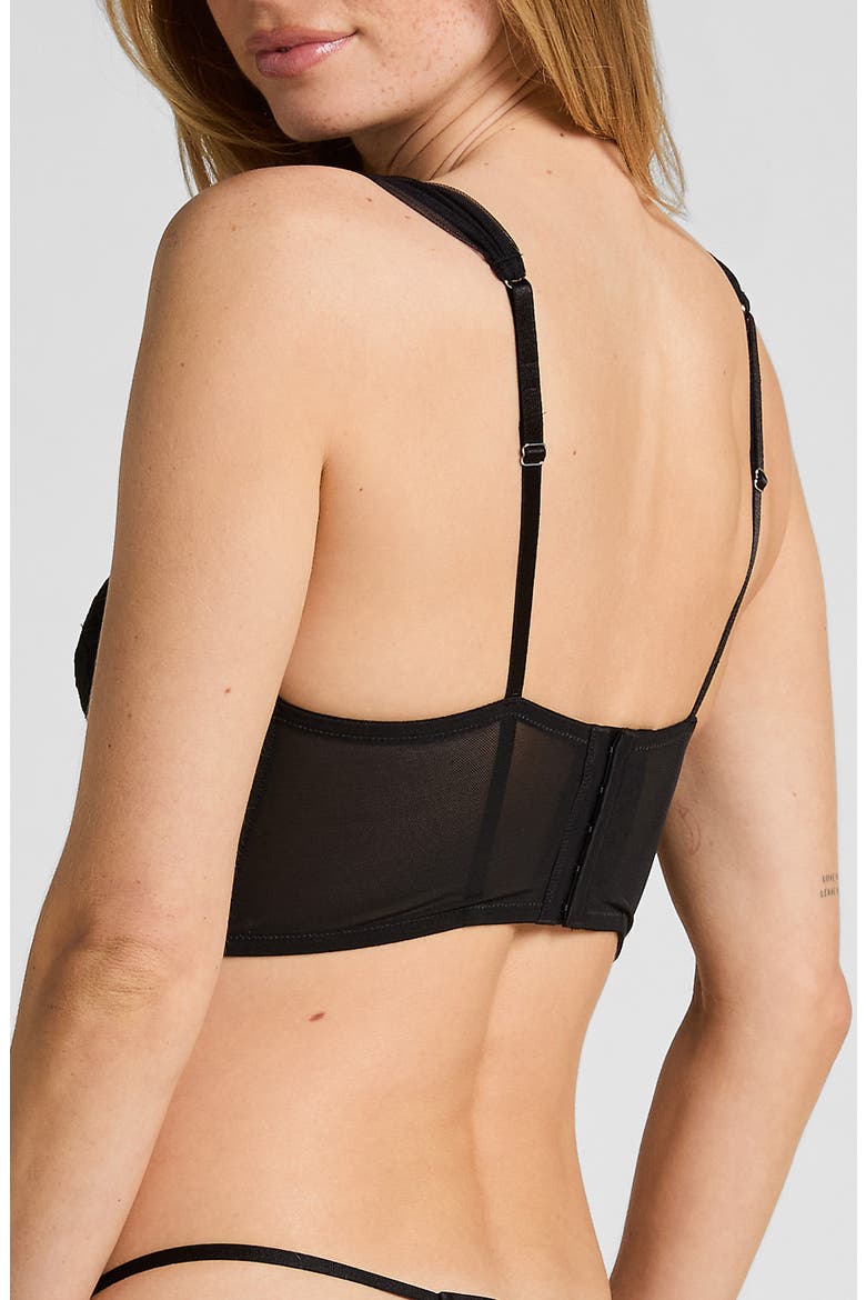 Whitney Padded Underwire Bustier, Alternate, color, CAVIAR