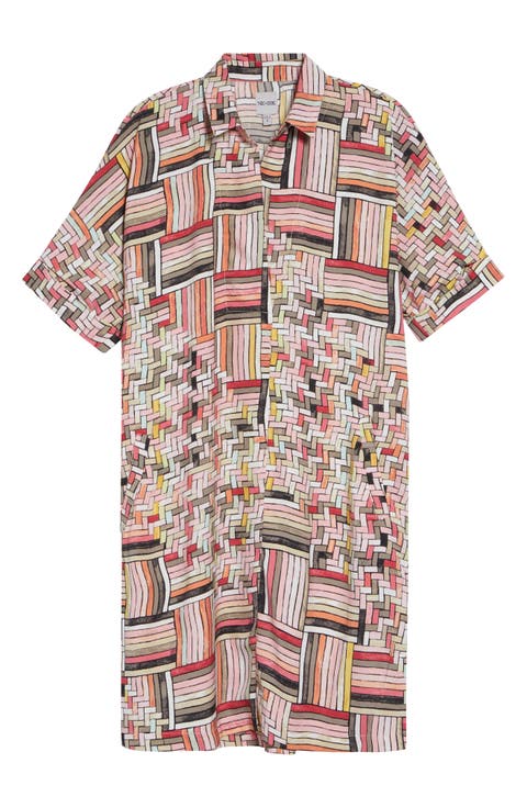 Devon Colorweave Cotton Blend Shift Shirtdress (Regular & Petite)