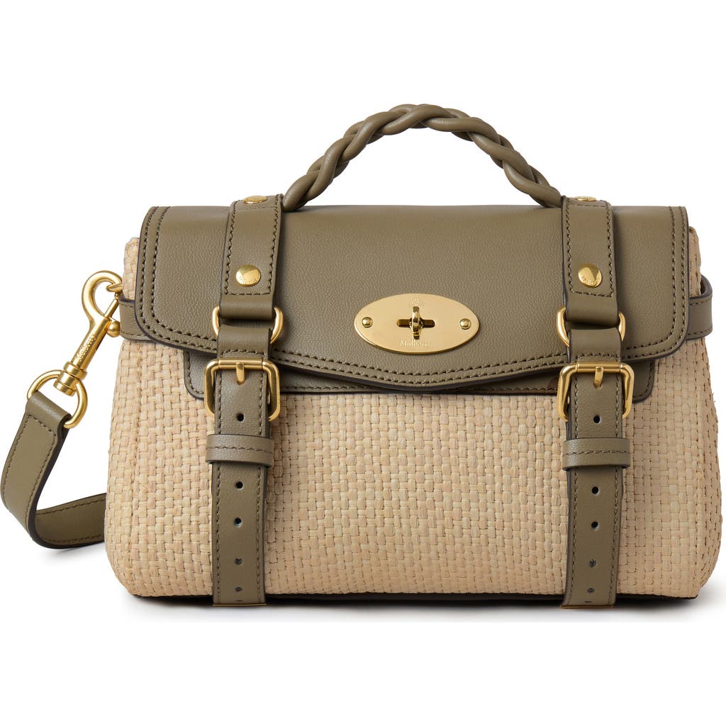 Mulberry Mini Alexa Raffia & Leather Satchel