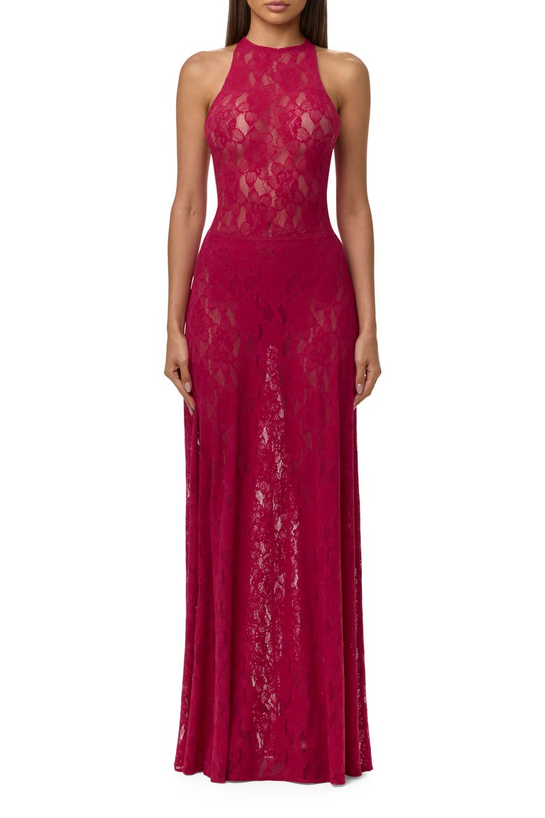 Lace Maxi Skirt, Alternate, color, DARK RASPBERRY