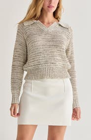 CRESCENT Marled Polo Sweater
