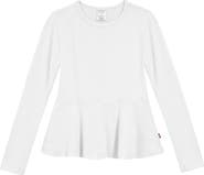 CITY THREADS Girls Soft Cotton Long Sleeve Peplum Tee