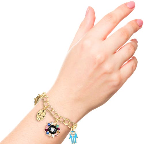 Jessica Simpson Gold-tone Evil Eye Bracelet In Gold