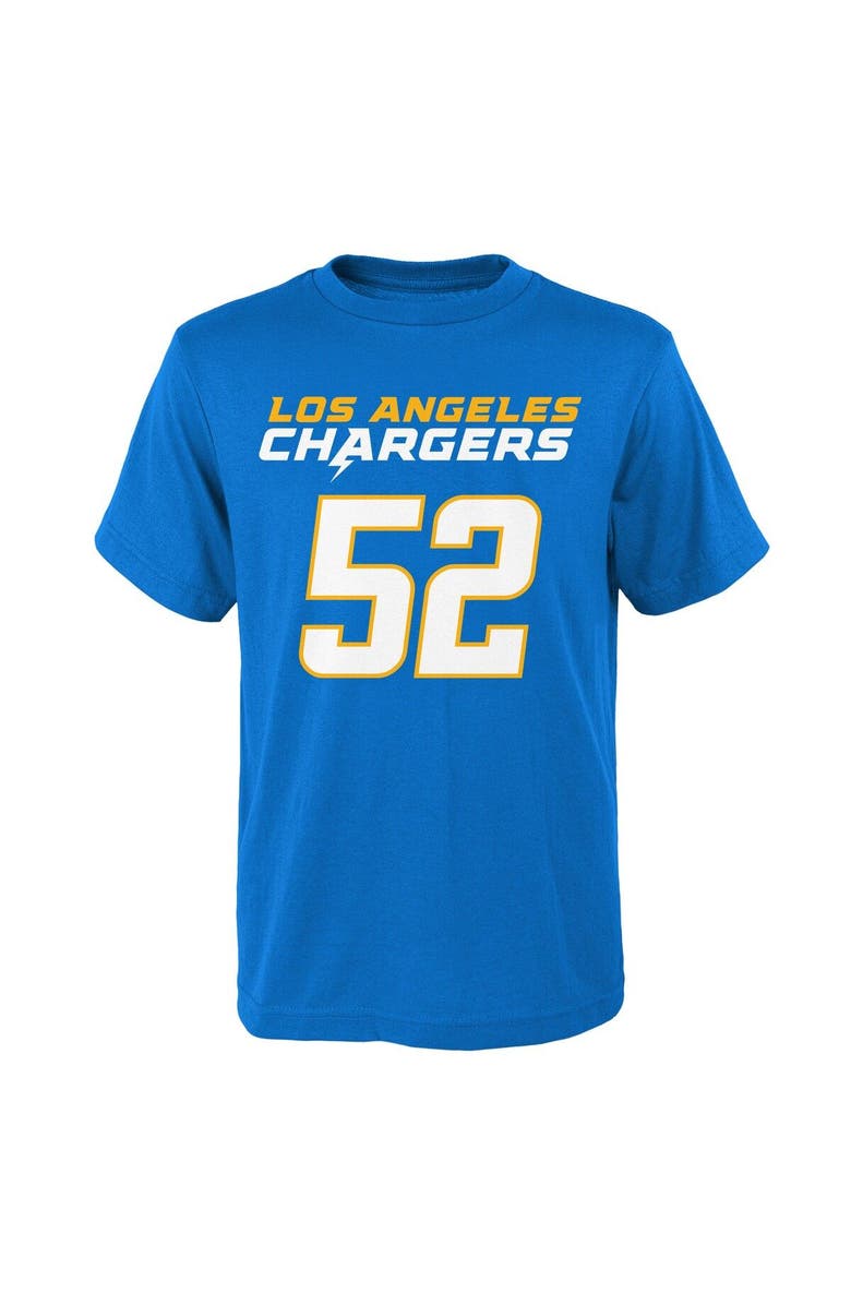 Outerstuff Youth Khalil Mack Powder Blue Los Angeles Chargers Mainliner Player Name & Number T-Shirt, Alternate, color, Powder Blue