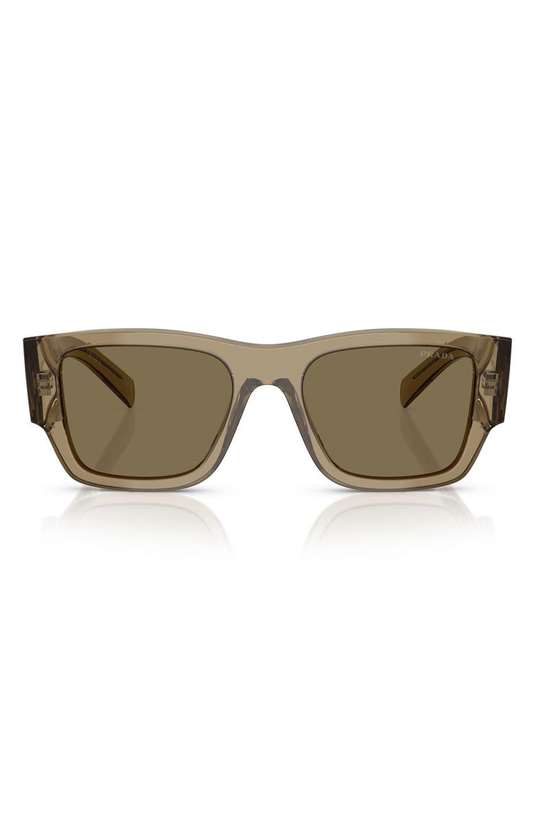 Prada 55mm Square Sunglasses, Main, color, Bark / Light Brown