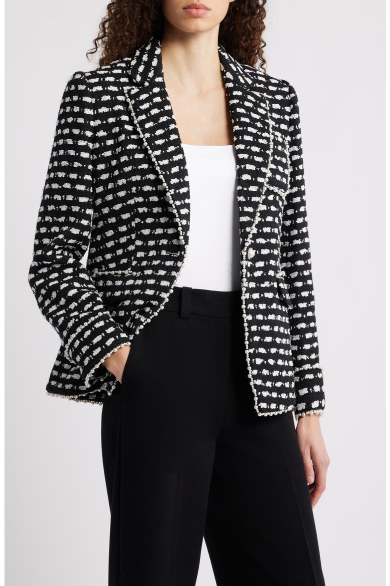 The Selma Tweed Jacket, Main, color, BLACK AND WHITE TWEED