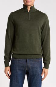 Nordstrom Washable Merino Wool Quarter Zip Sweater