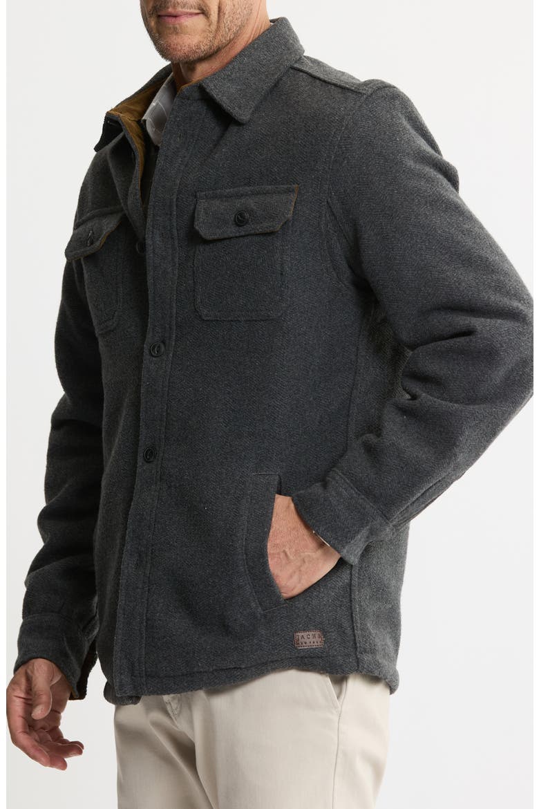 Herringbone Knit Shirt Jacket, Alternate, color, CHARCOAL