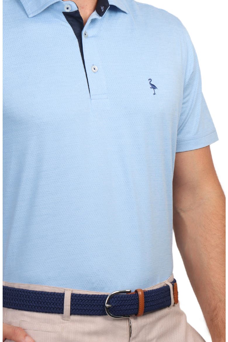 Mélange Mesh Performance Polo, Alternate, color, TRUE BLUE