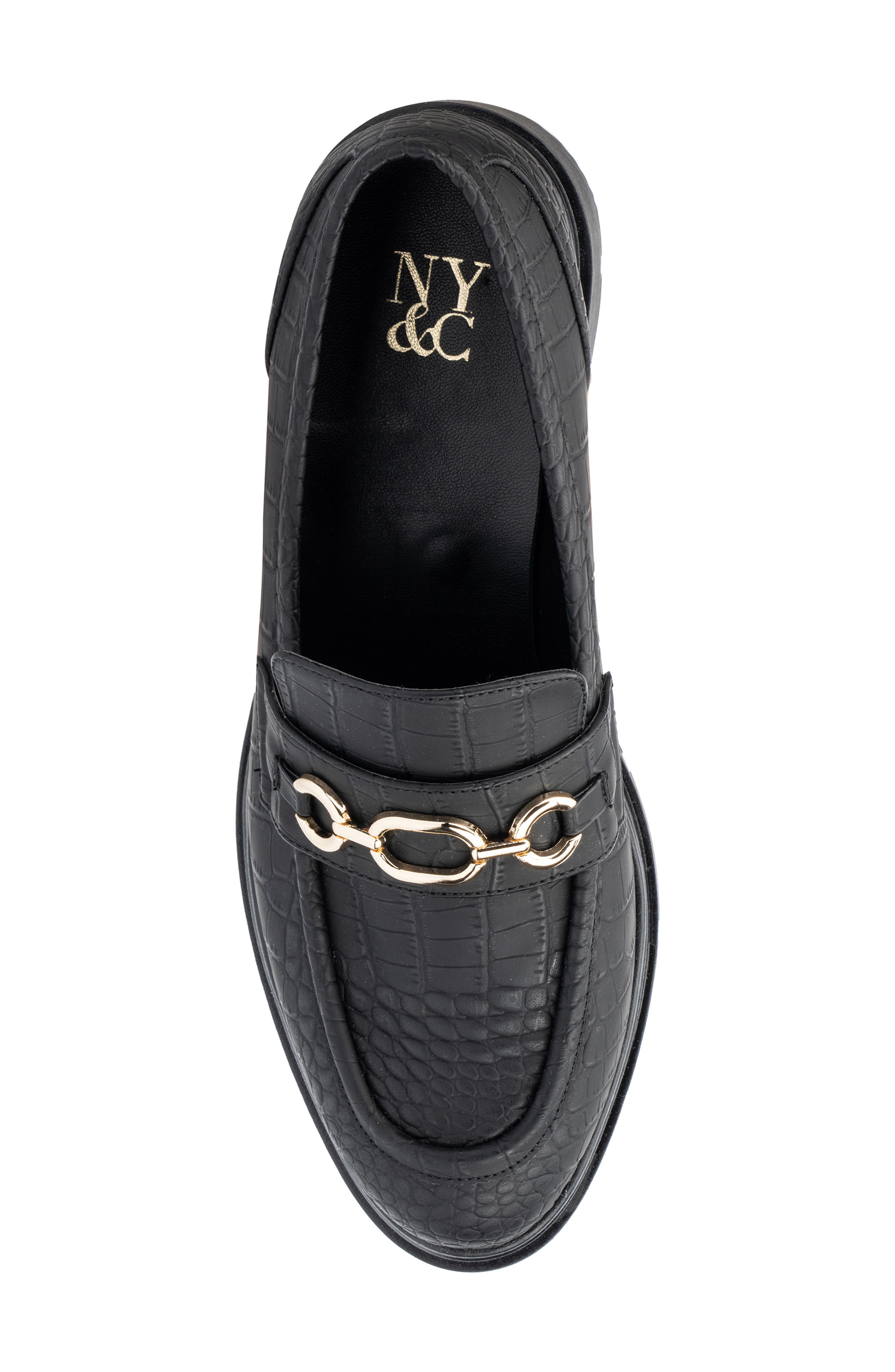 NEW YORK AND COMPANY Alodie Croc Embossed Faux Leather Loafer, Alternate, color, 