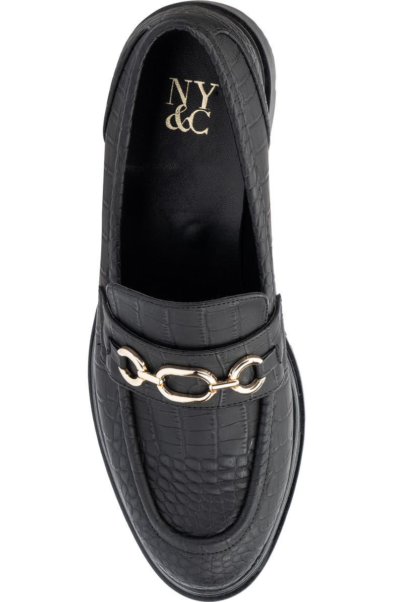 NEW YORK AND COMPANY Alodie Croc Embossed Faux Leather Loafer, Alternate, color,