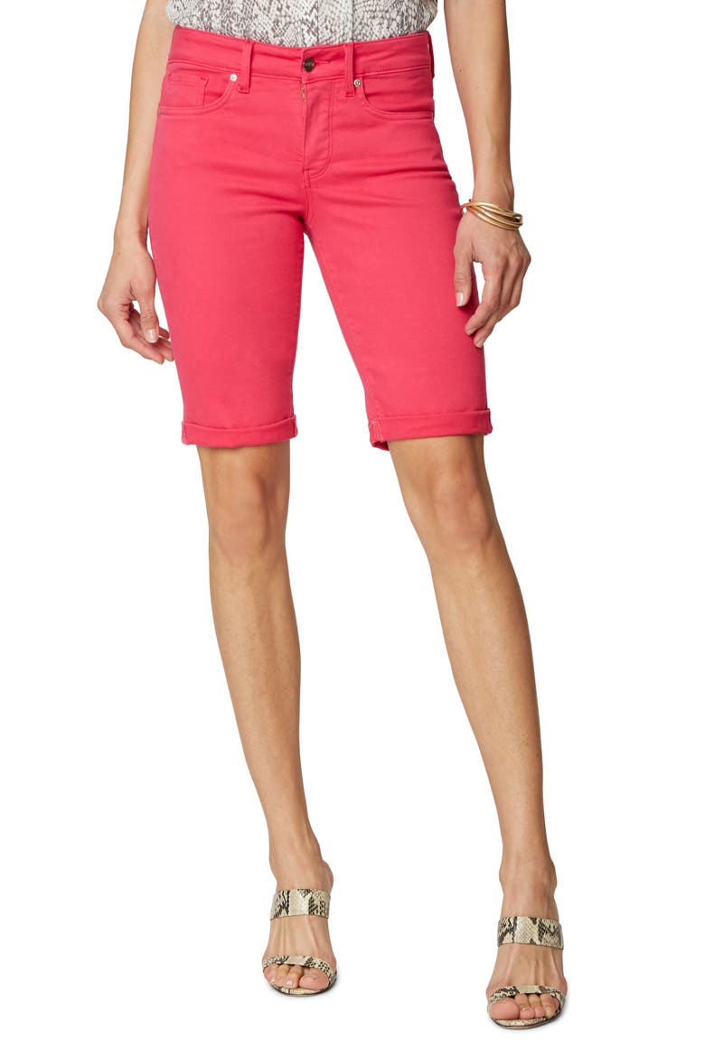 Briella Roll Cuff Shorts, Main, color, BIG PINK