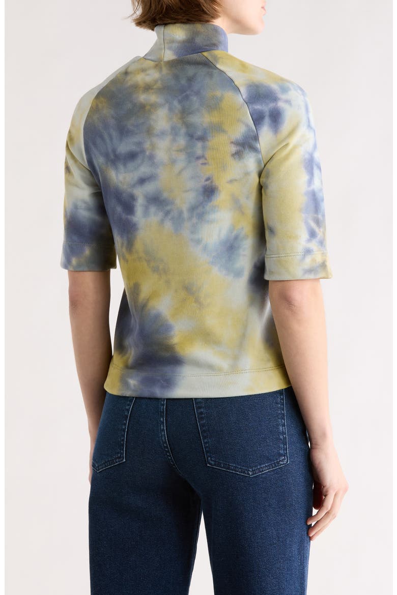 Mock Neck Short Sleeve Sweater, Alternate, color, BLUE SPLASH