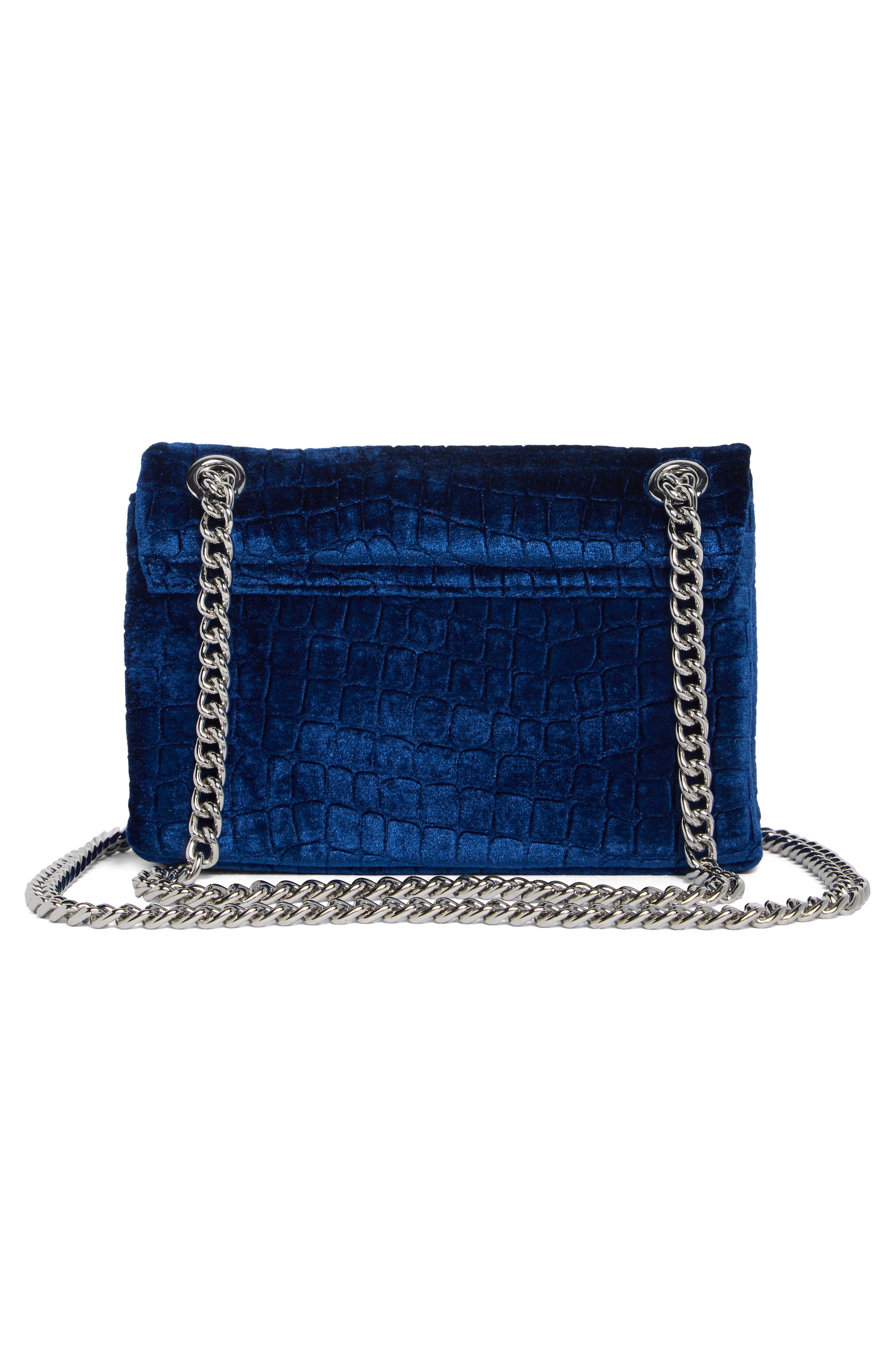Kurt Geiger London Mini Brixton Velvet Crossbody Bag, Alternate, color, Navy