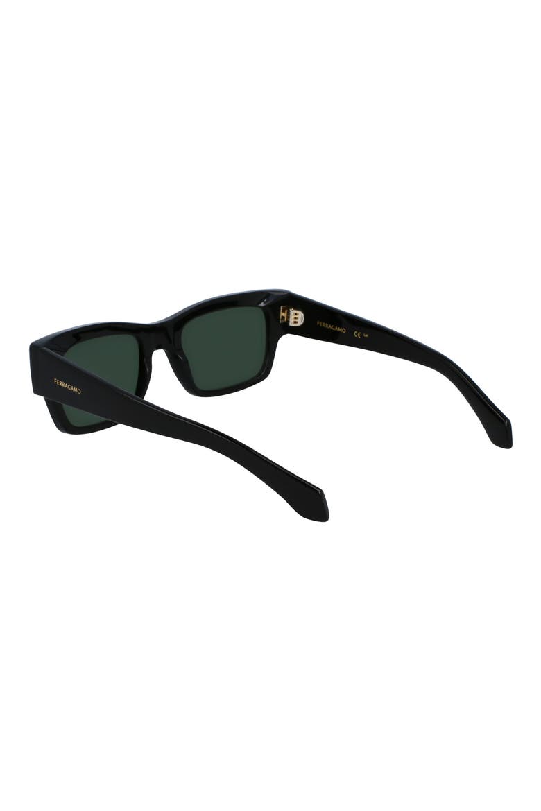 Rivets 53mm Rectangular Sunglasses, Alternate, color, BLACK