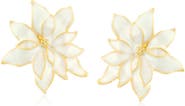 BLING JEWELRY Holiday Pointsettia Flower Stud Earrings
