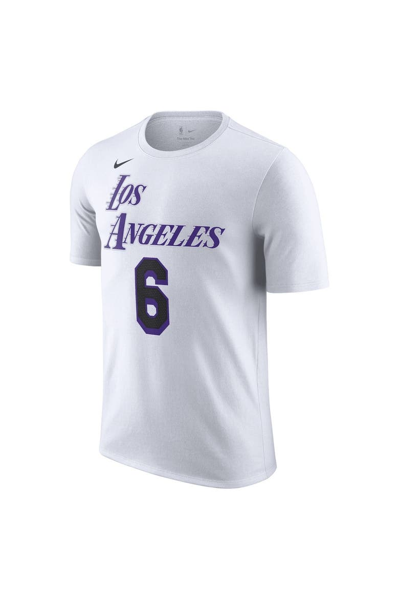 Men's Nike LeBron James White Los Angeles Lakers 2022/23 City Edition Name & Number T-Shirt, Alternate, color, White