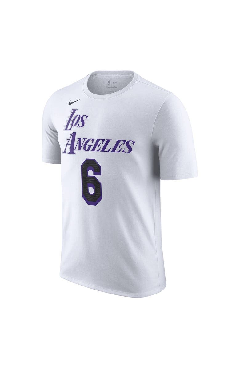 Nike Men's Nike LeBron James White Los Angeles Lakers 2022/23 City Edition Name & Number T-Shirt, Alternate, color, 