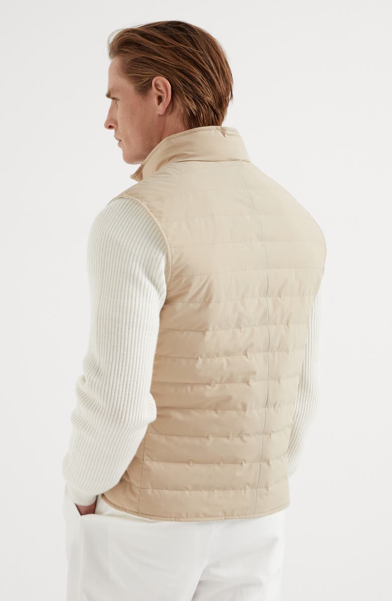 Brunello Cucinelli Bonded taffeta lightweight down vest, Alternate, color, 
