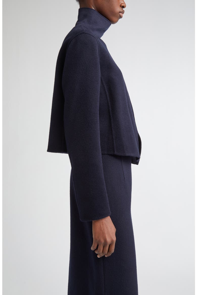 Foldover Front Double Face Wool & Cashmere Jacket, Alternate, color, INK