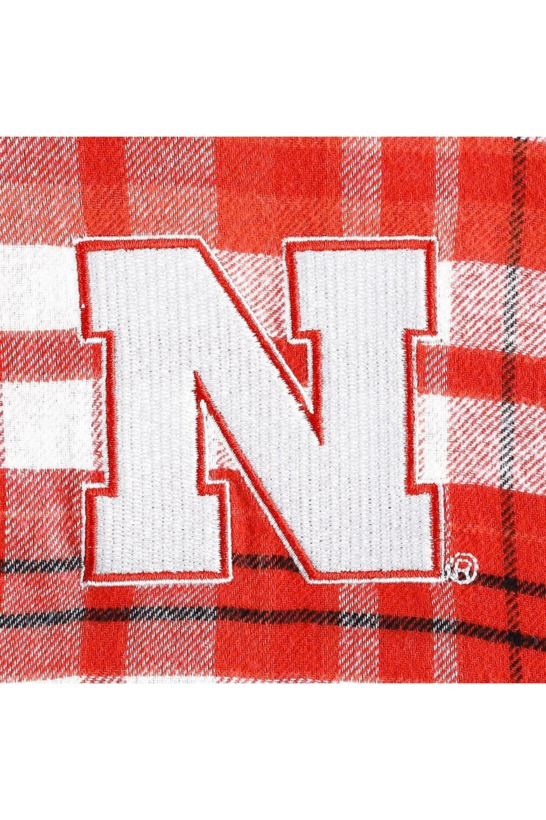 Women's Concepts Sport Scarlet Nebraska Huskers Mainstay Lightweight Flannel Plaid Pullover Hoodie, Alternate, color, Scarlet