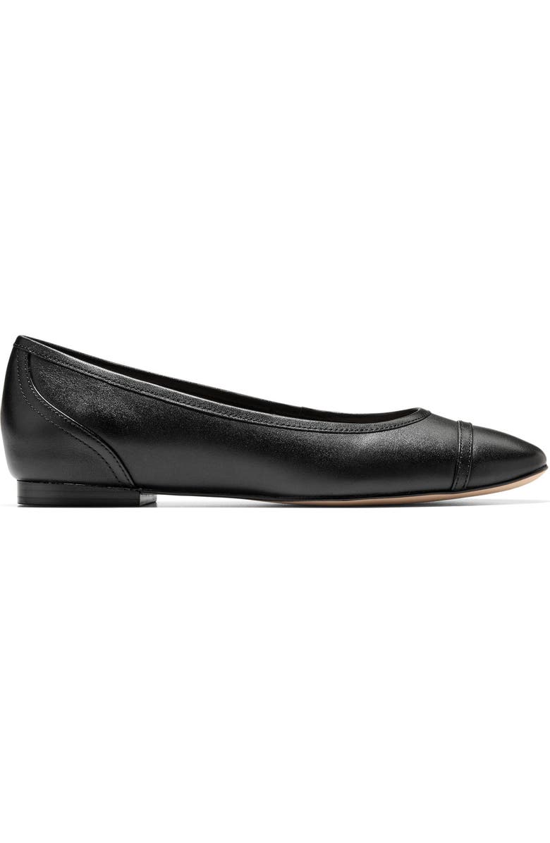 Cole Haan Raquelle Demi Wedge Ballet Flat, Alternate, color, Black Leather