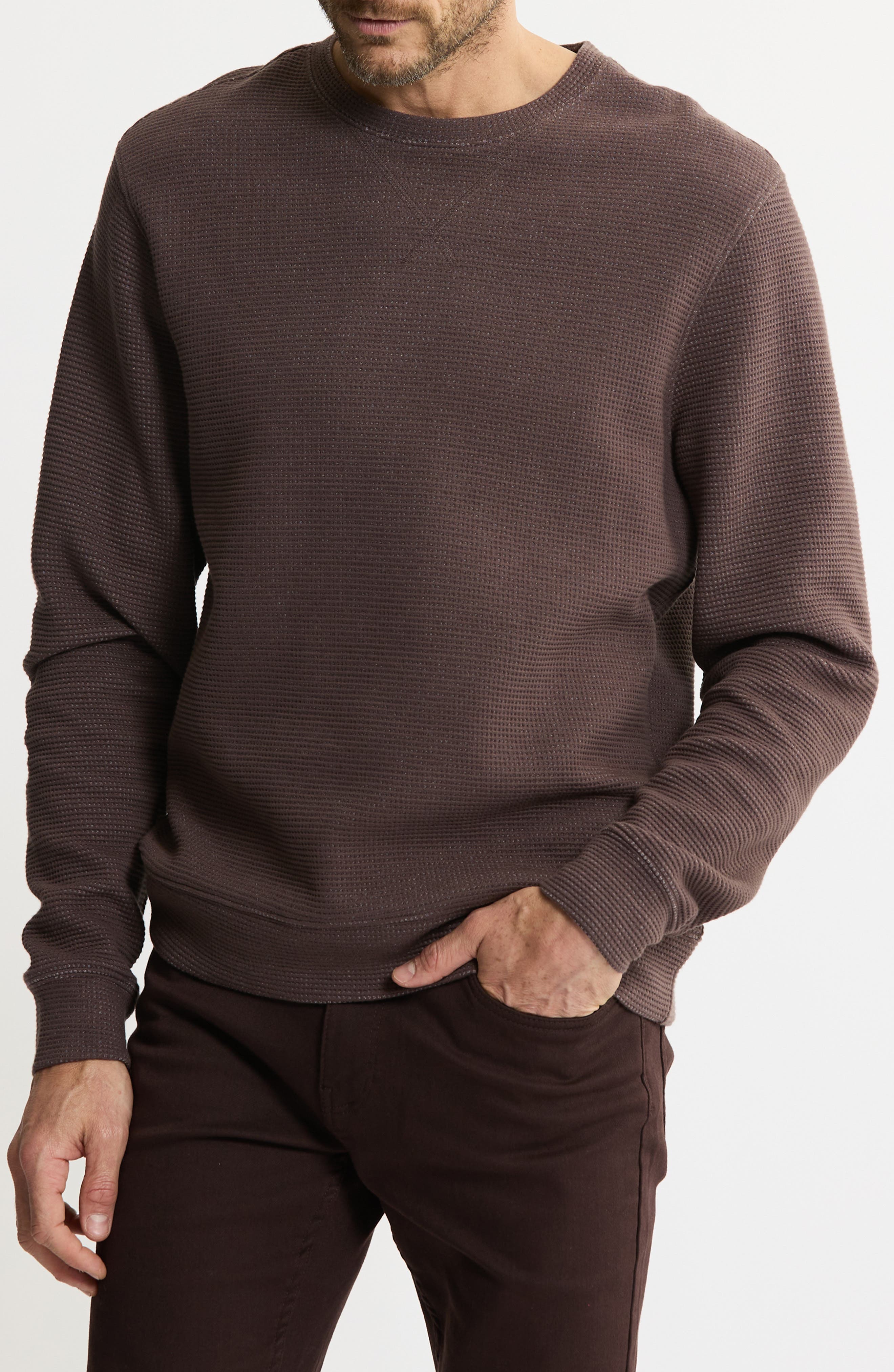 JACHS Textured Knit Crewneck Sweatshirt