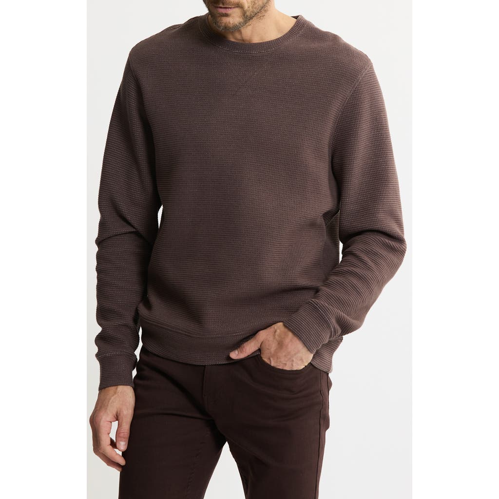 Jachs Textured Knit Crewneck Sweatshirt In Brown